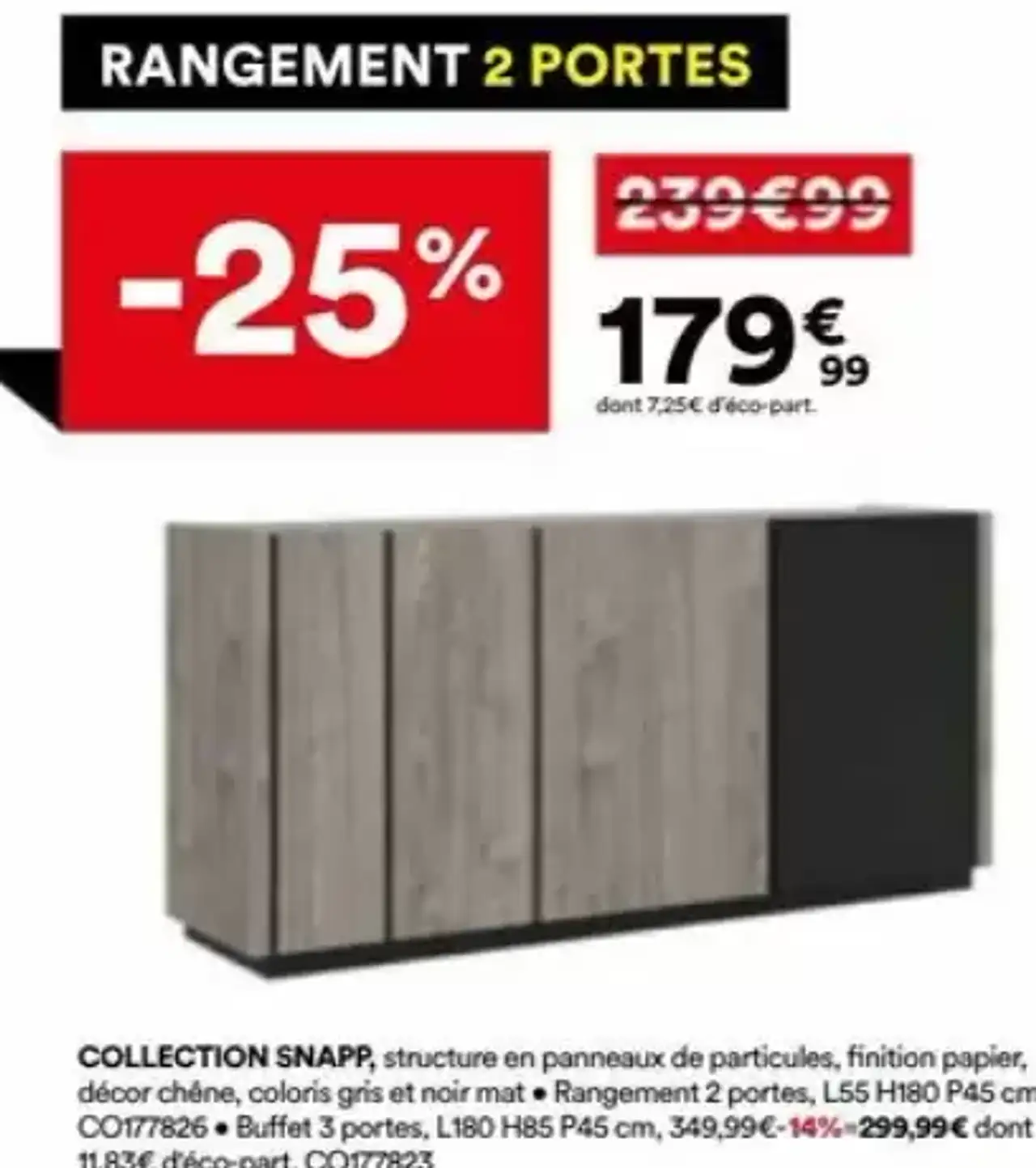 Collection Snapp Rangement 2 portes