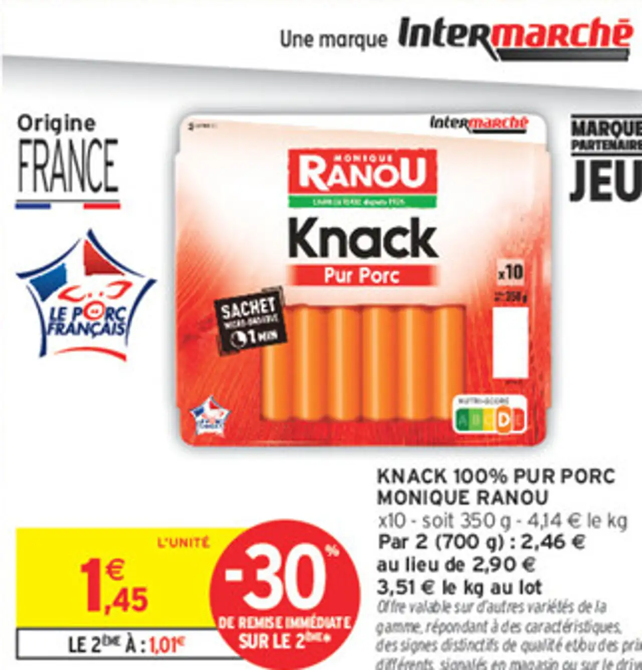 Knack 100% Pur Porc Monique Ranou