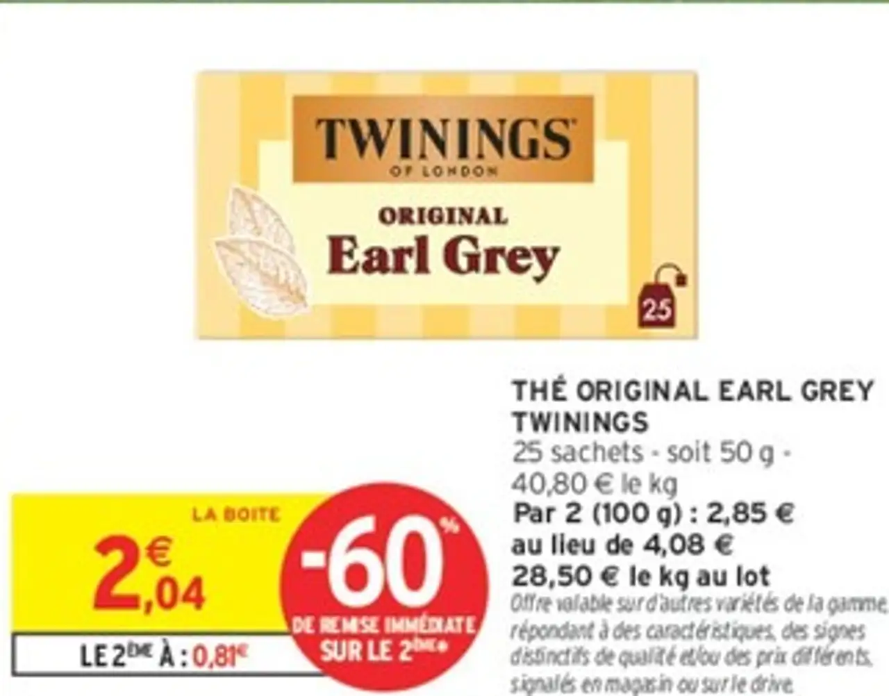 THÉ ORIGINAL EARL GREY TWININGS