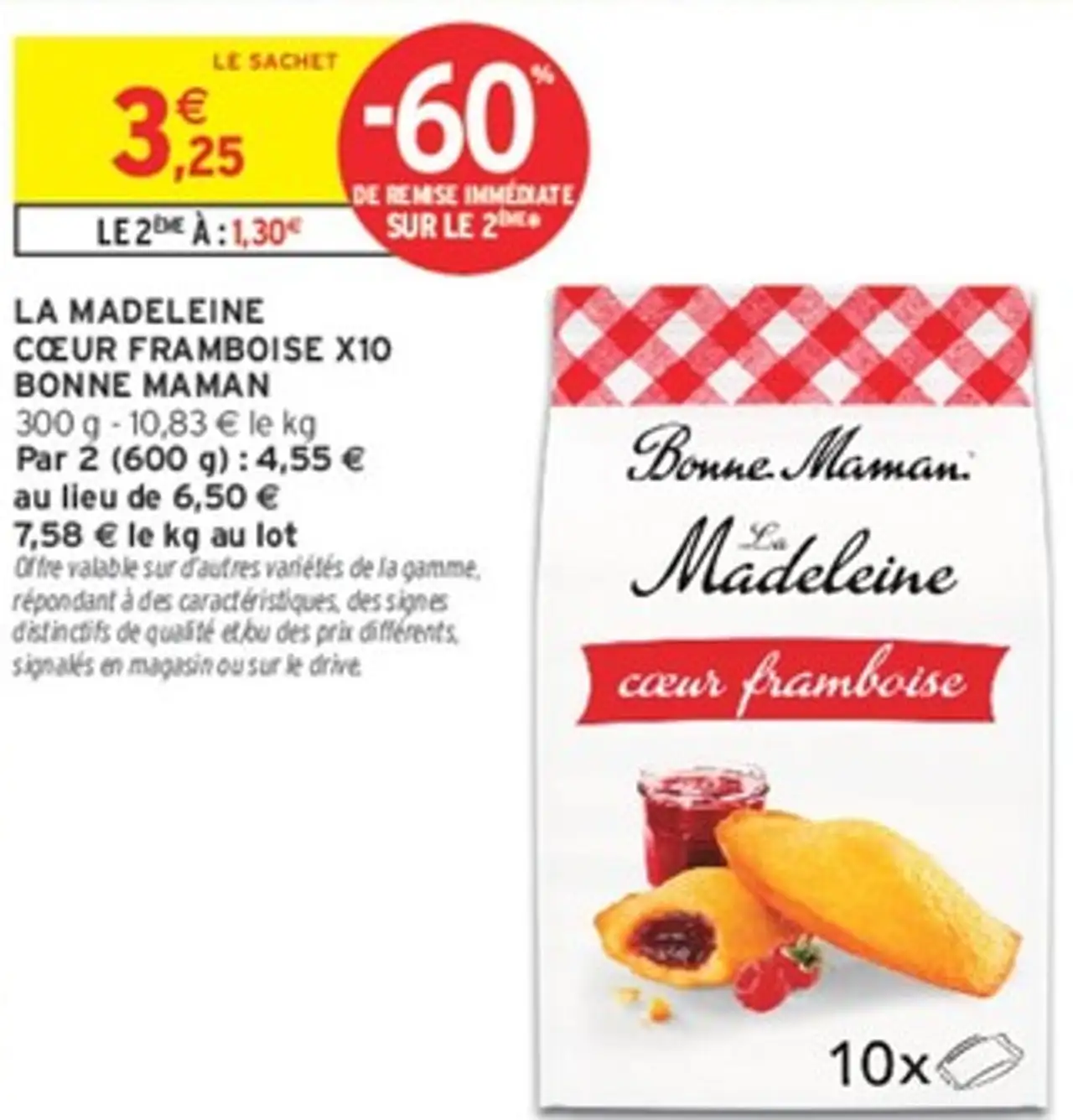 LA MADELEINE CŒUR FRAMBOISE X10 BONNE MAMAN