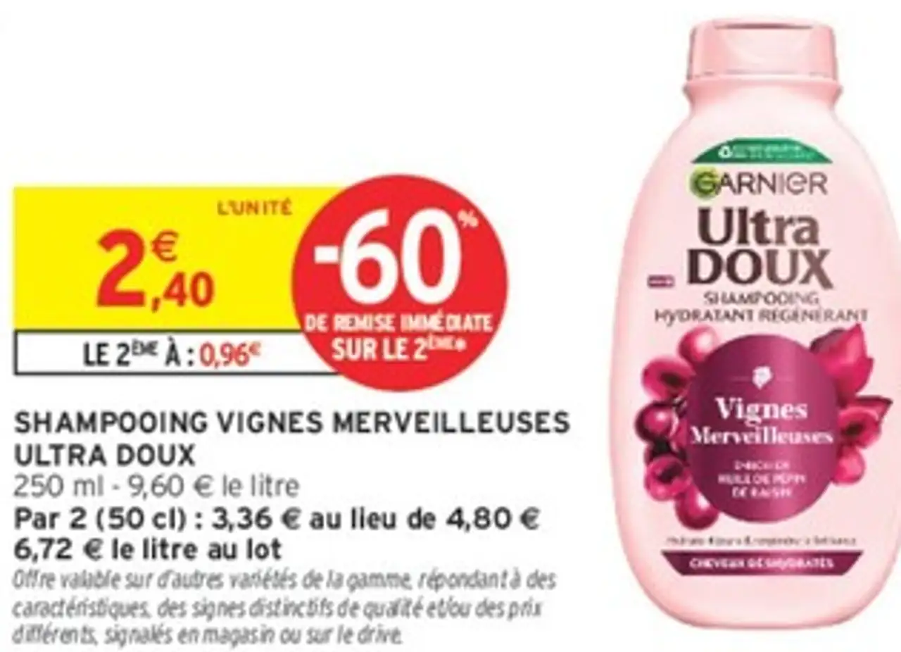 SHAMPOOING VIGNES MERVEILLEUSES ULTRA DOUX GARNIER