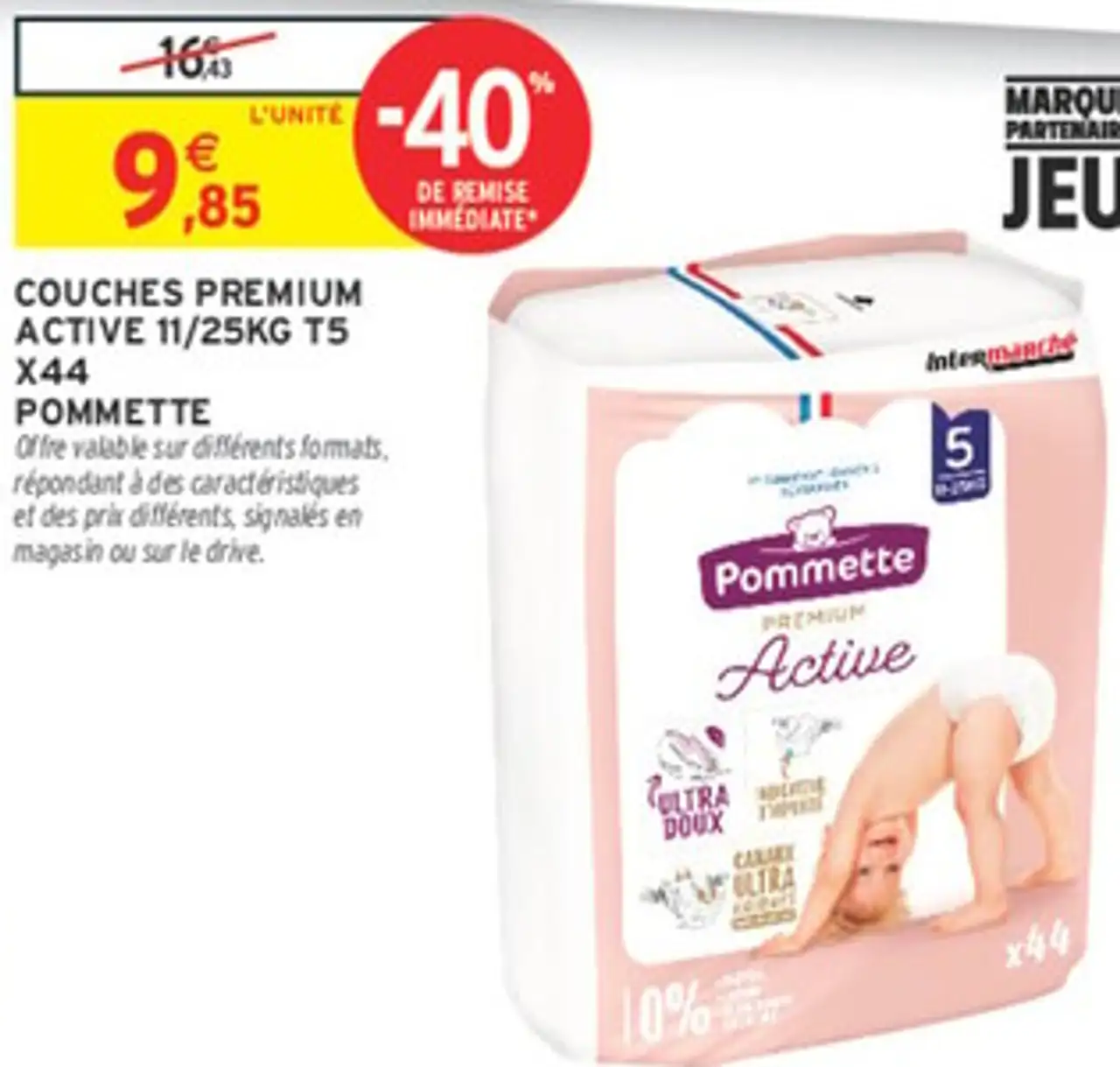 Couches Premium Active 11/25kg T5 X44 Pommette