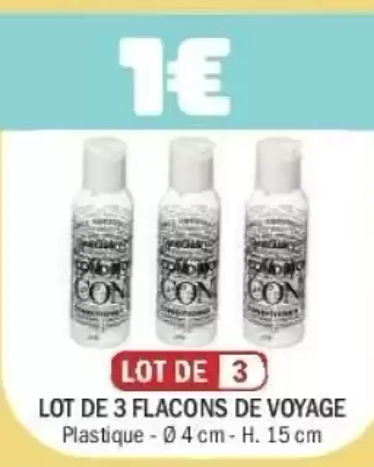 Lot de 3 flacons de voyage