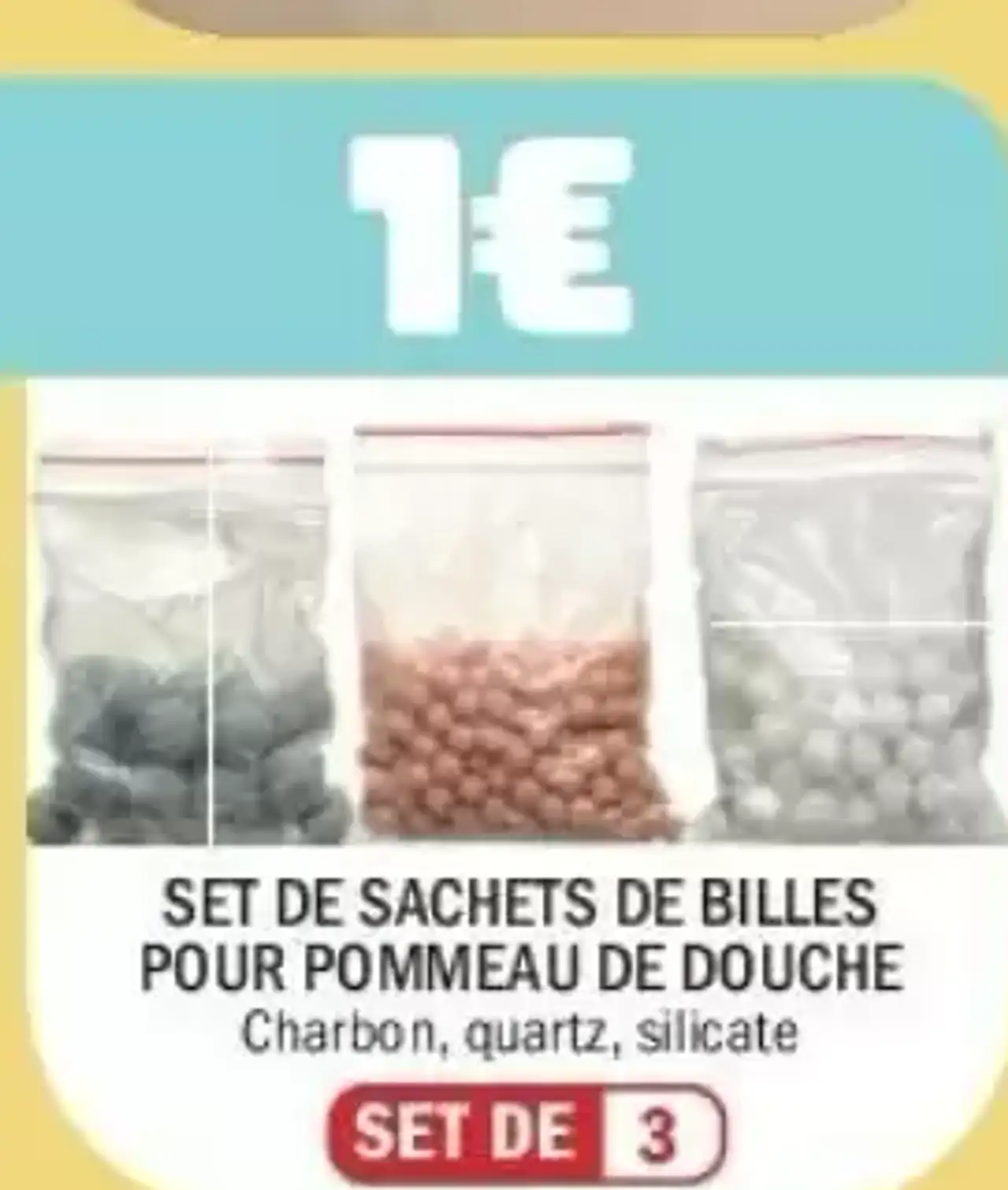 Set de 3 sachets de billes pour pommeau de douche