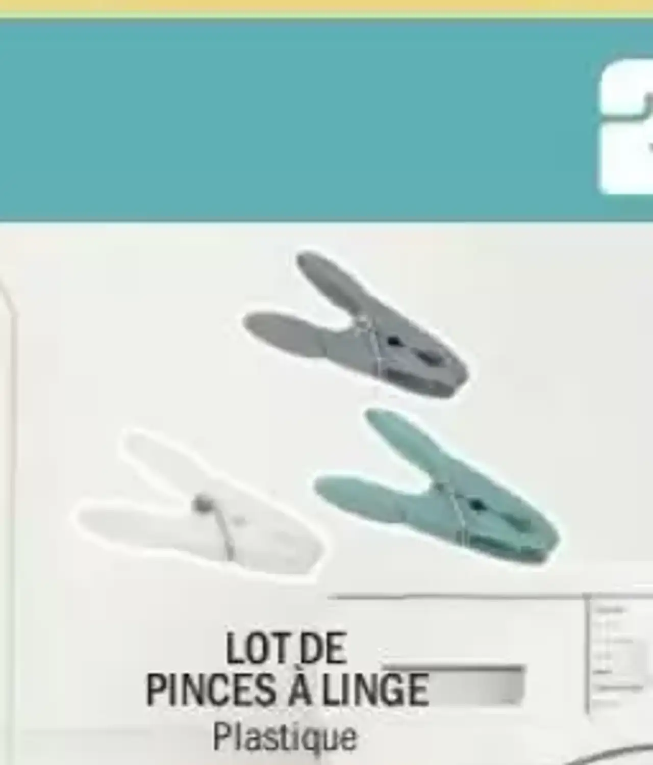 Lot de pinces à linge plastique