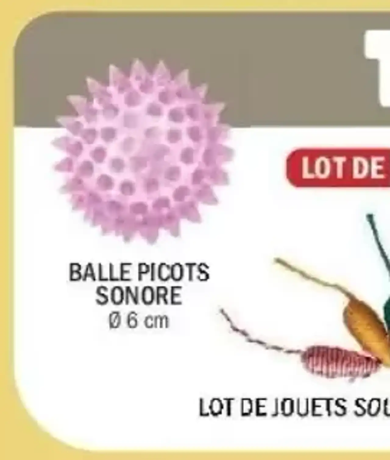 Balle picots sonore / Lot de jouets souris