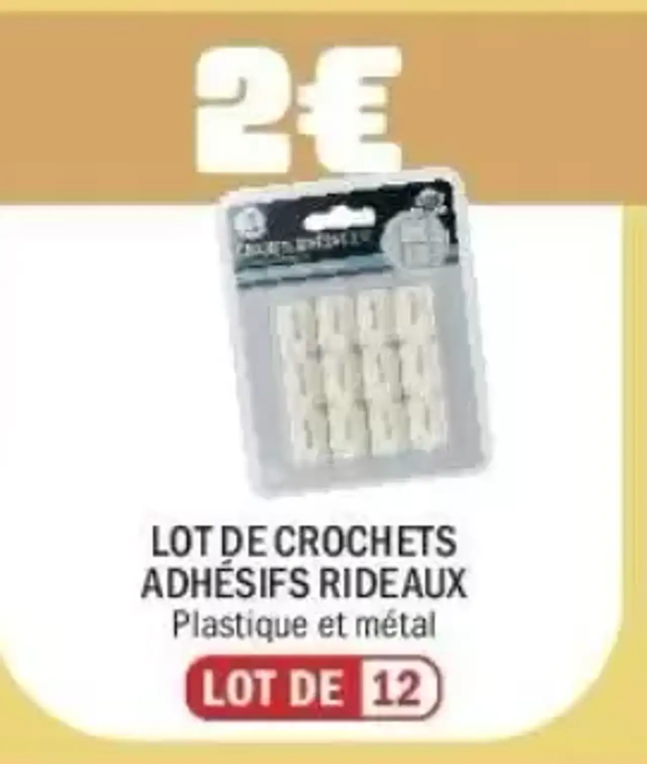 Lot de crochets adhésifs rideaux