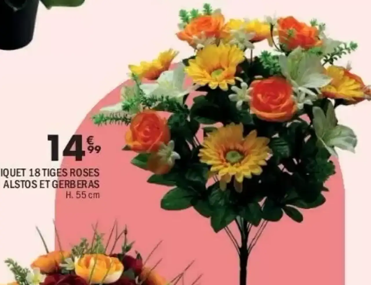 PIQUET 18 TIGES ROSES ALSTOS ET GERBERAS