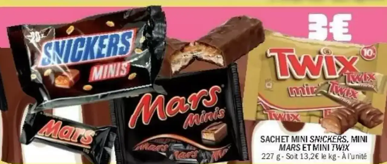 SACHET MINI SNICKERS, MINI MARS ET MINI TWIX 227 g
