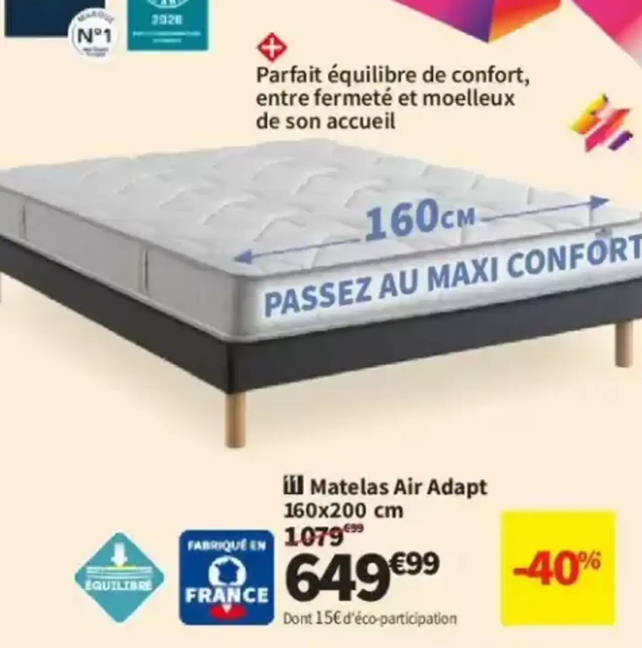 Matelas Air Adapt 160x200 cm Bultex