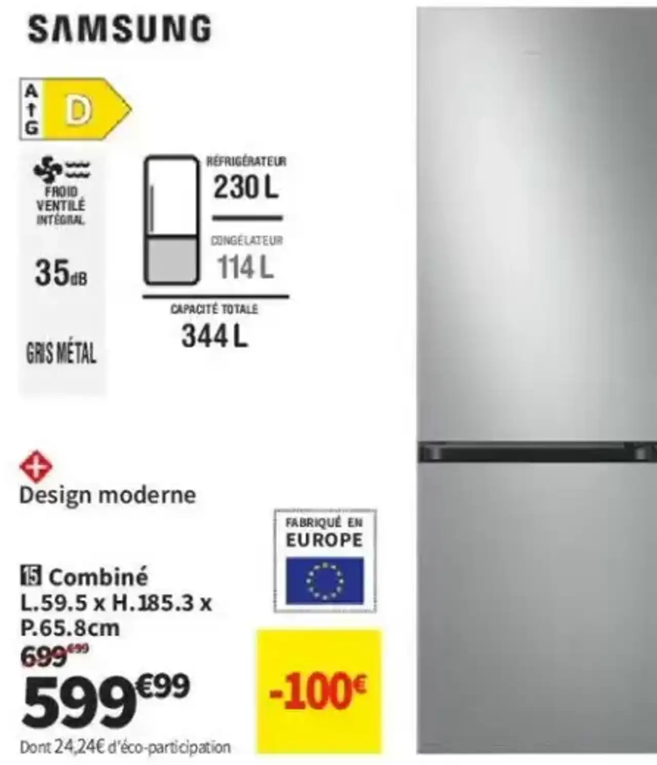 Samsung Combiné RL34C601DSA Réfrigérateur