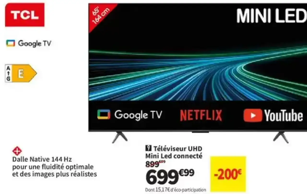 TCL Téléviseur UHD Mini Led connecté
