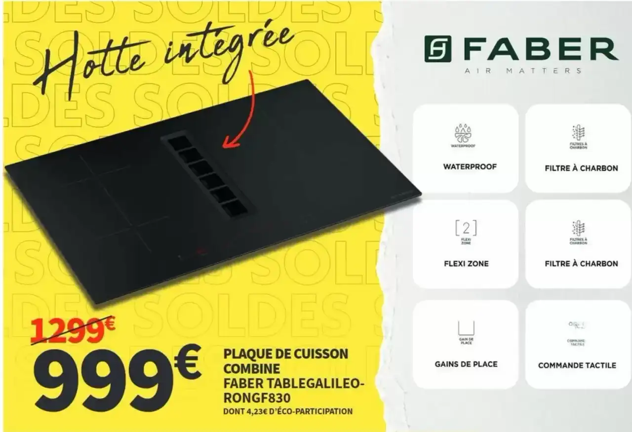 Plaque de cuisson combiné Faber Tablegalileo-Rongf830