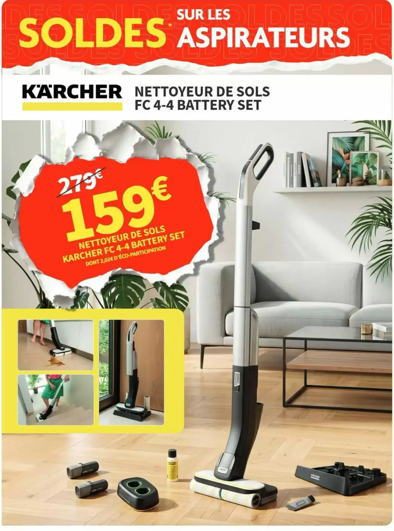 Nettoyeur de sols Kärcher FC 4-4 Battery Set