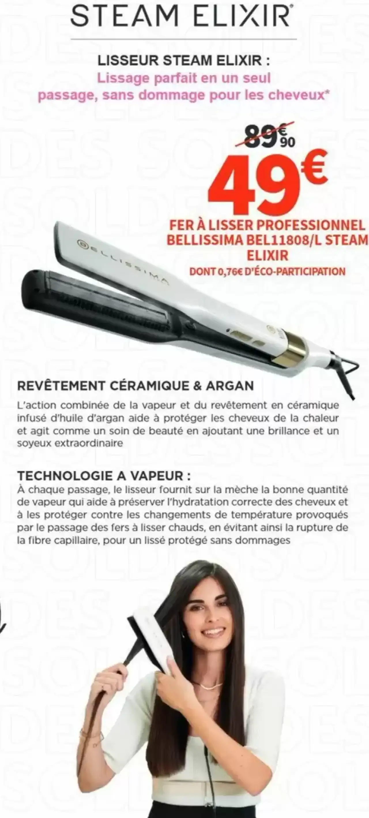 Fer à lisser professionnel Bellissima BEL11808/L Steam Elixir