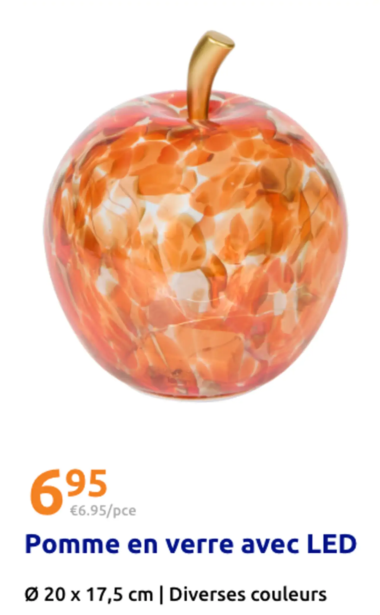 Pomme en verre avec LED