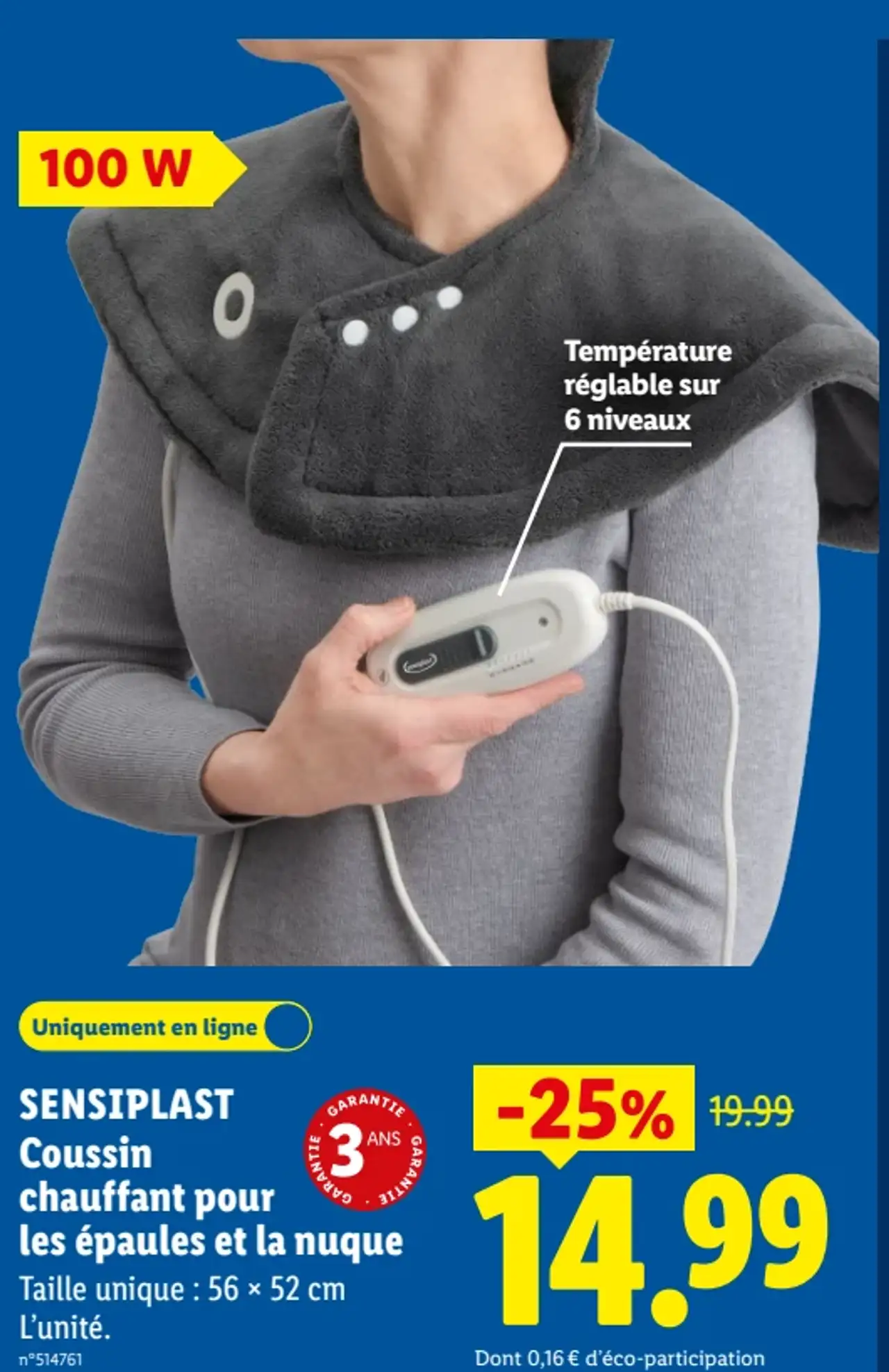 SENSIPLAST Coussin chauffant pour les épaules et la nuque