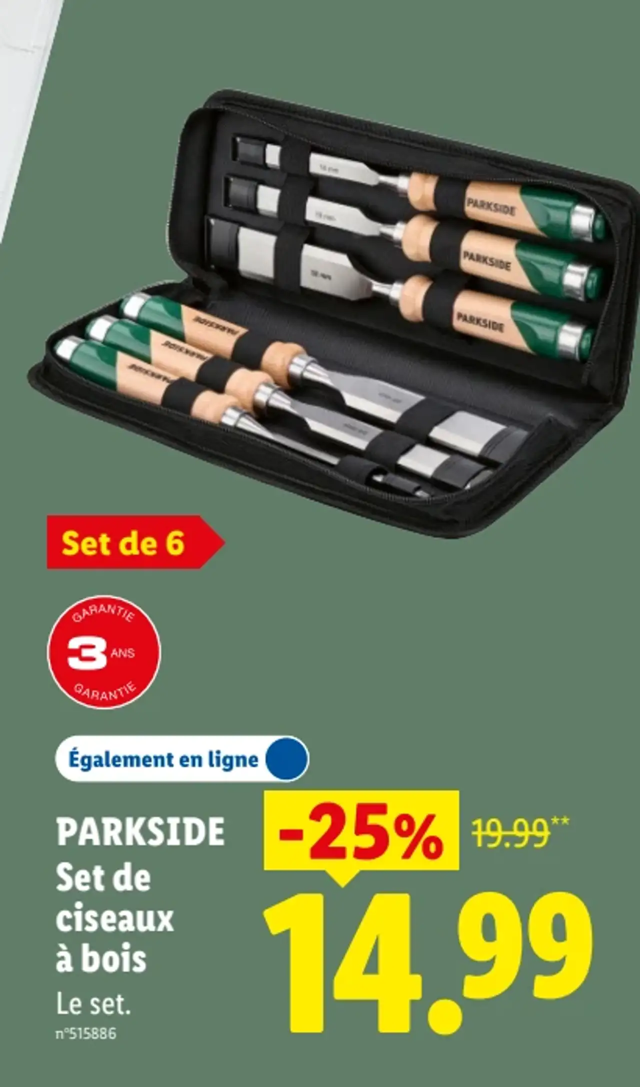 PARKSIDE Set de ciseaux à bois