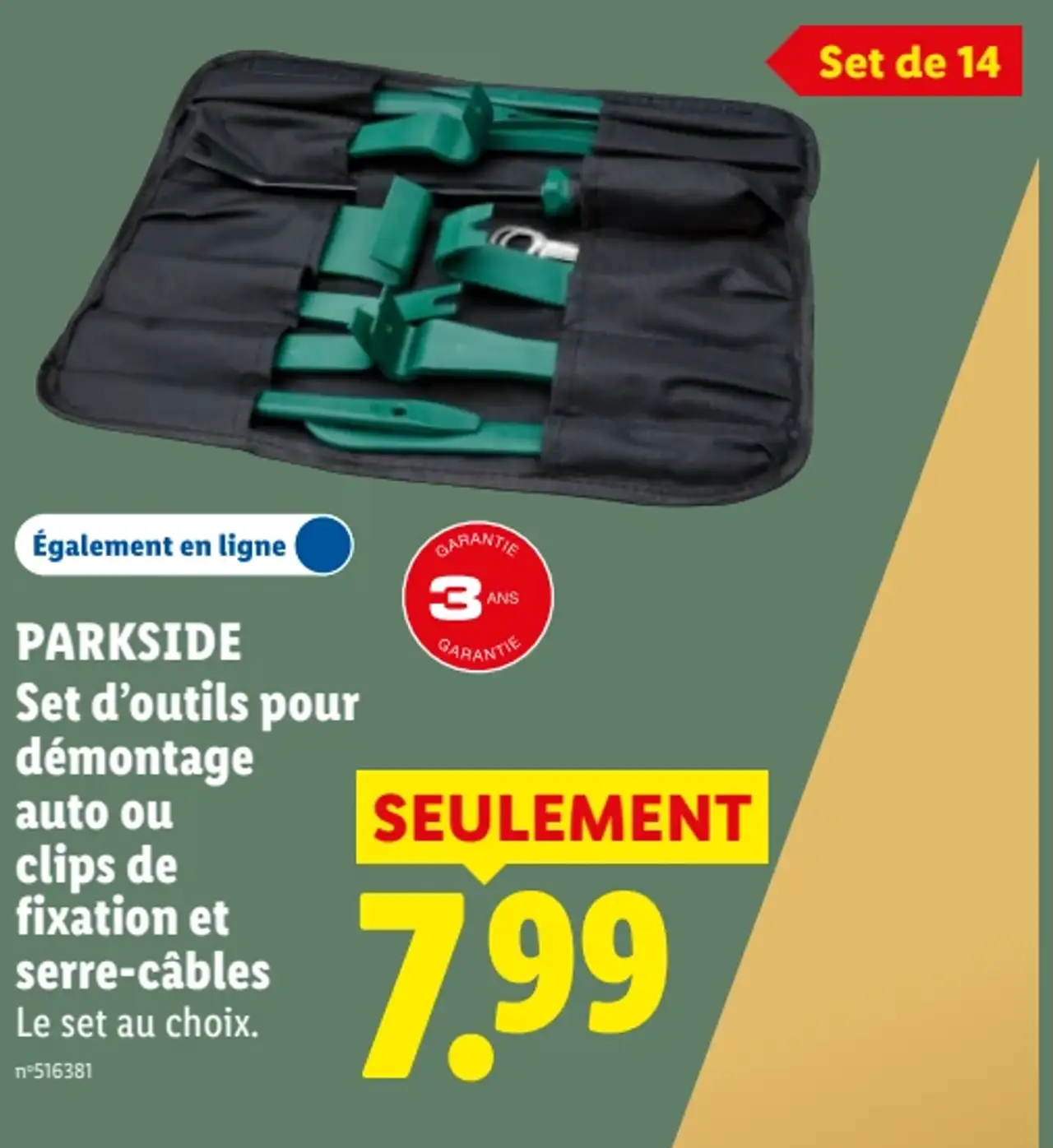 PARKSIDE Set d'outils pour démontage auto ou clips de fixation et serre-câbles