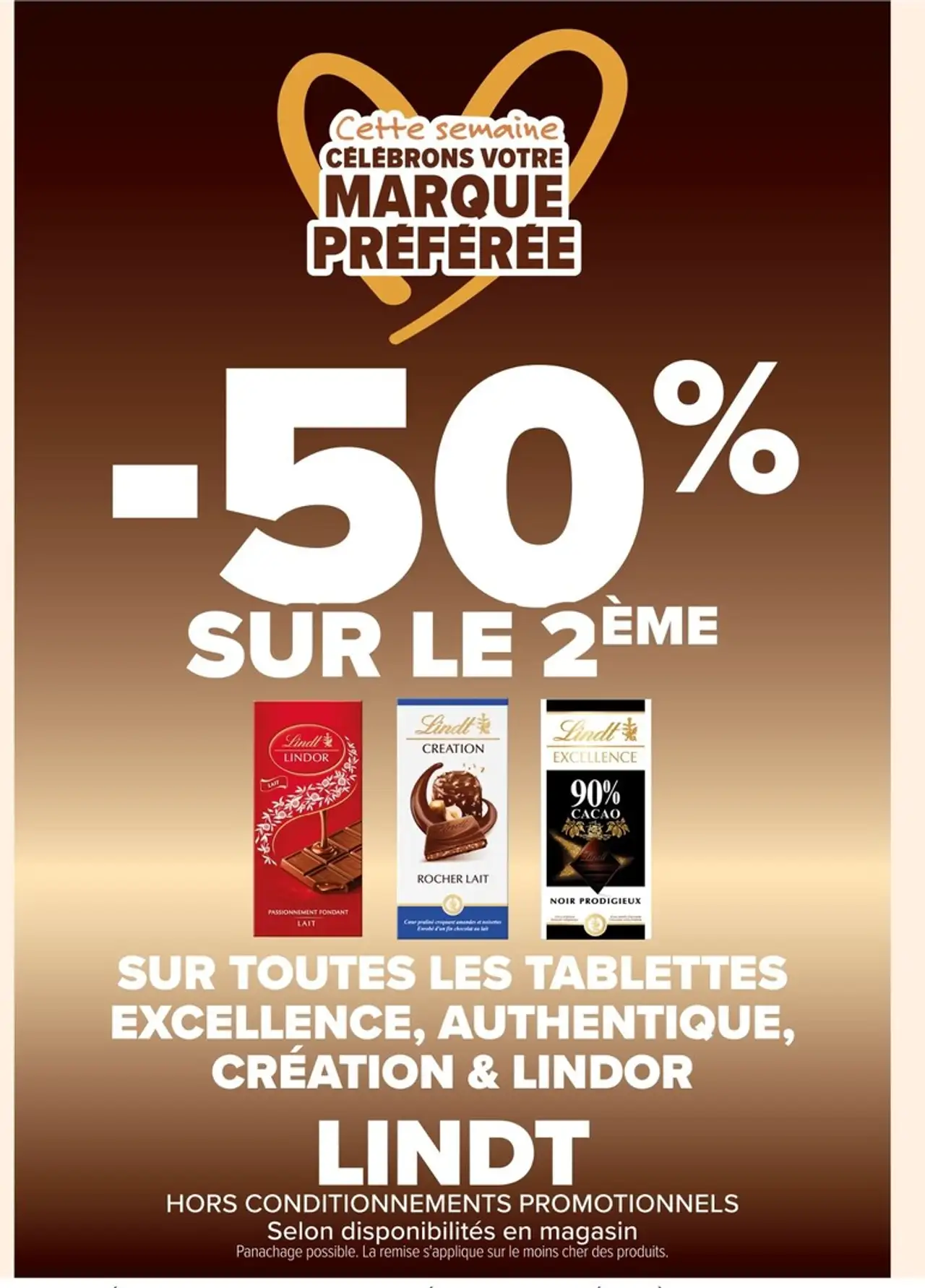 Tablettes de chocolat Lindt Excellence, Authentique, Création & Lindor