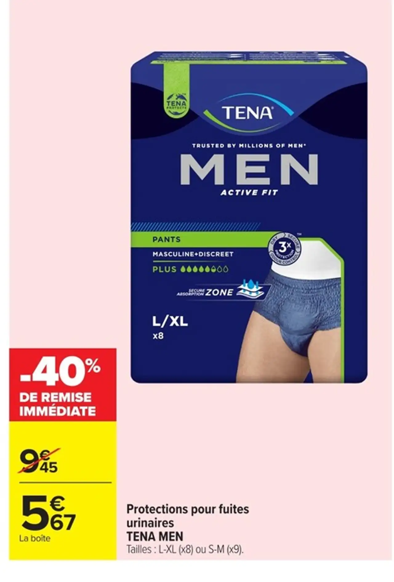Protections pour fuites urinaires TENA MEN