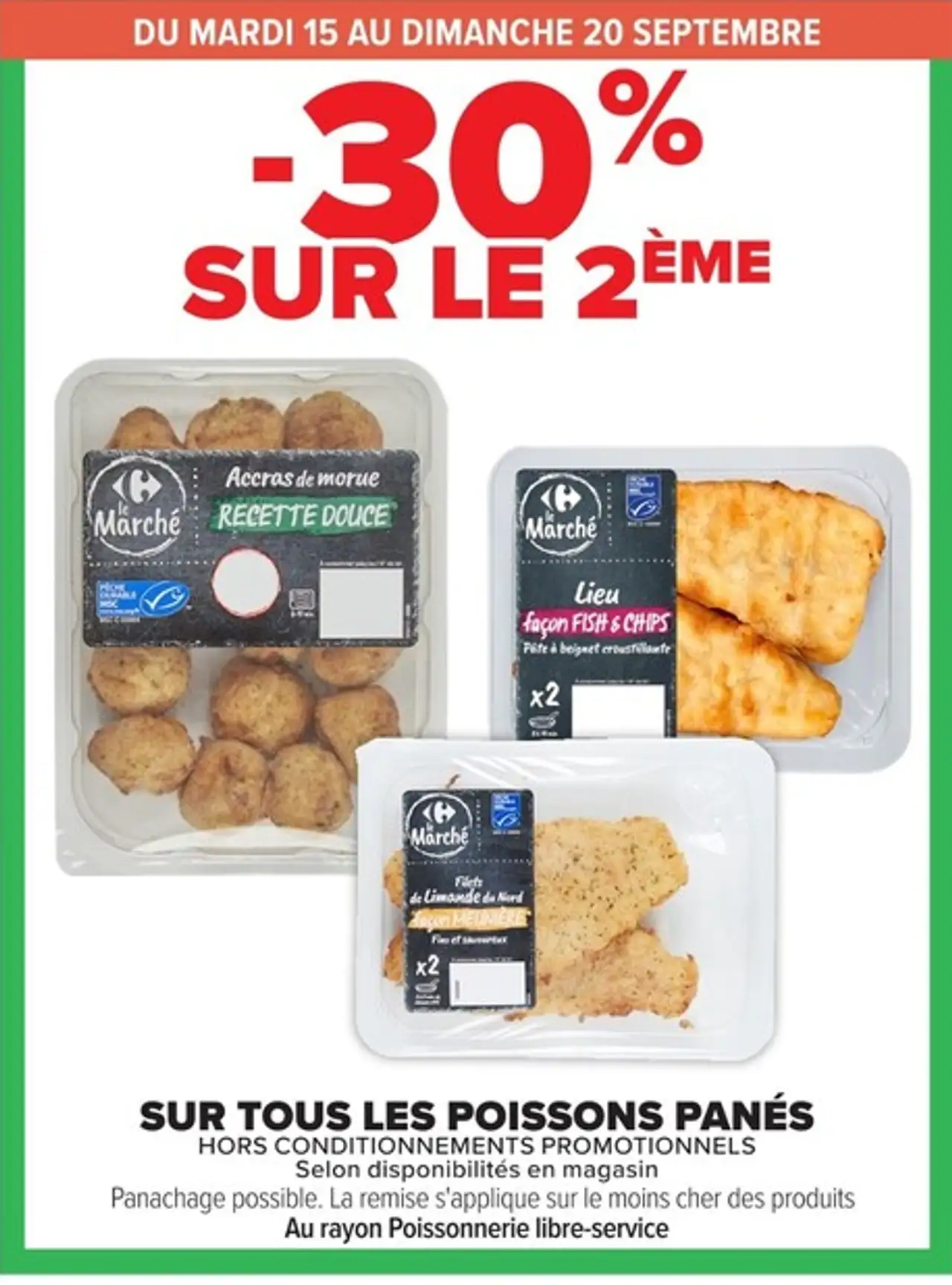 Tous les poissons panés Le Marché