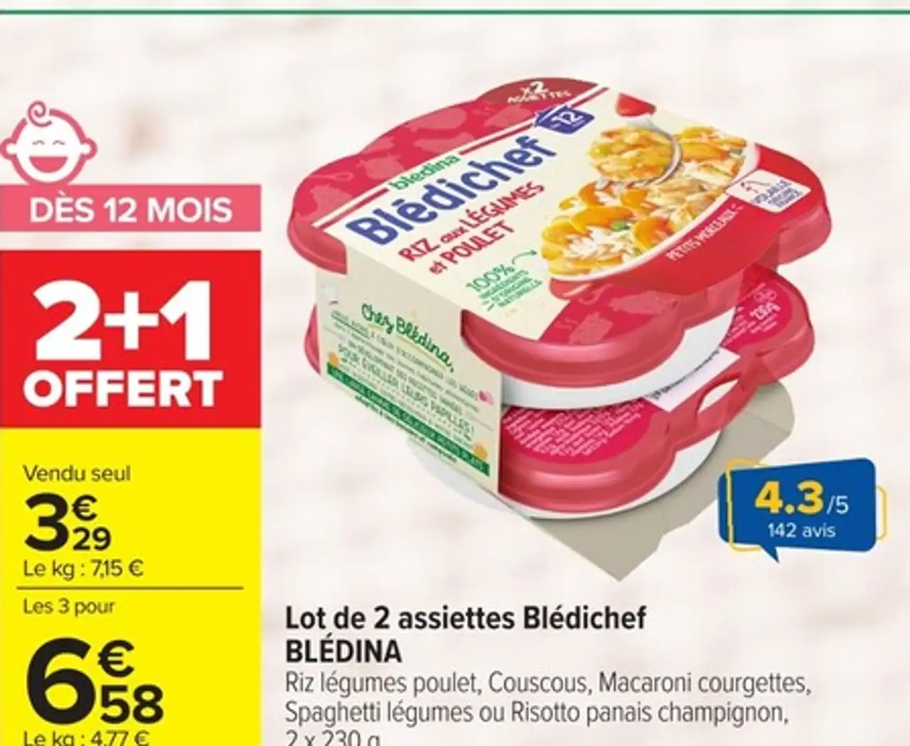 Lot de 2 assiettes Blédichef BLÉDINA