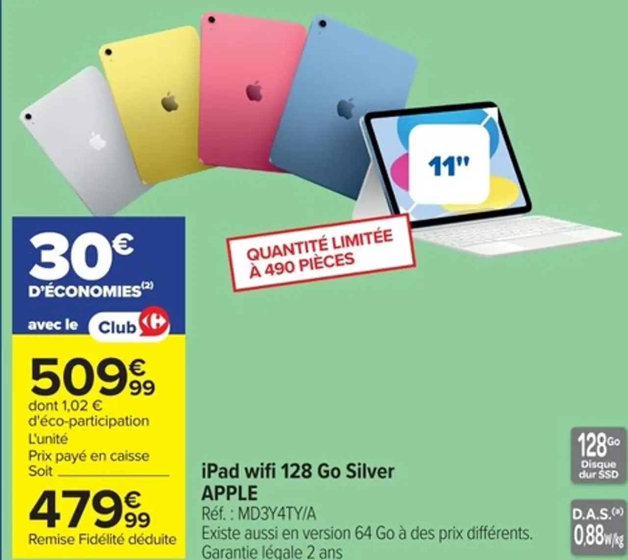 iPad wifi 128 Go Silver APPLE
