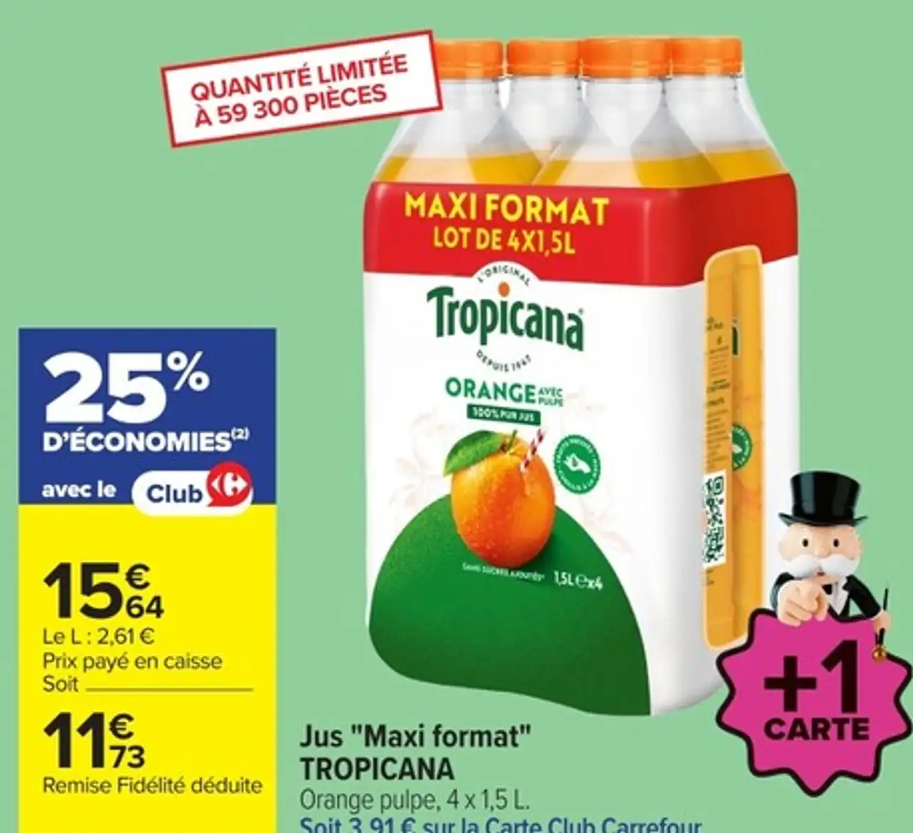 Jus "Maxi format" TROPICANA Orange pulpe