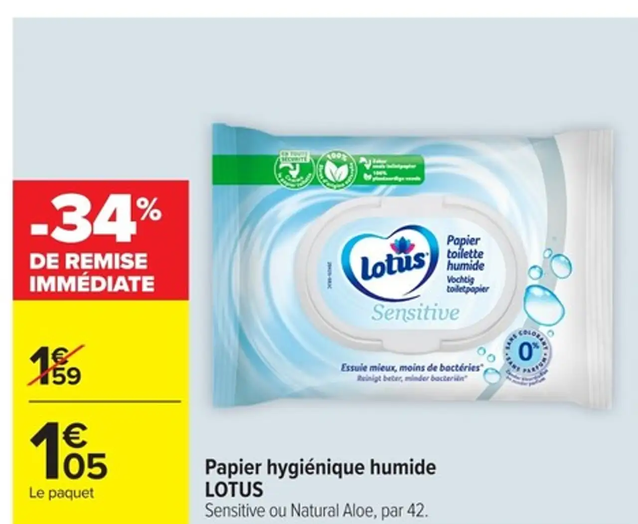 Papier hygiénique humide LOTUS