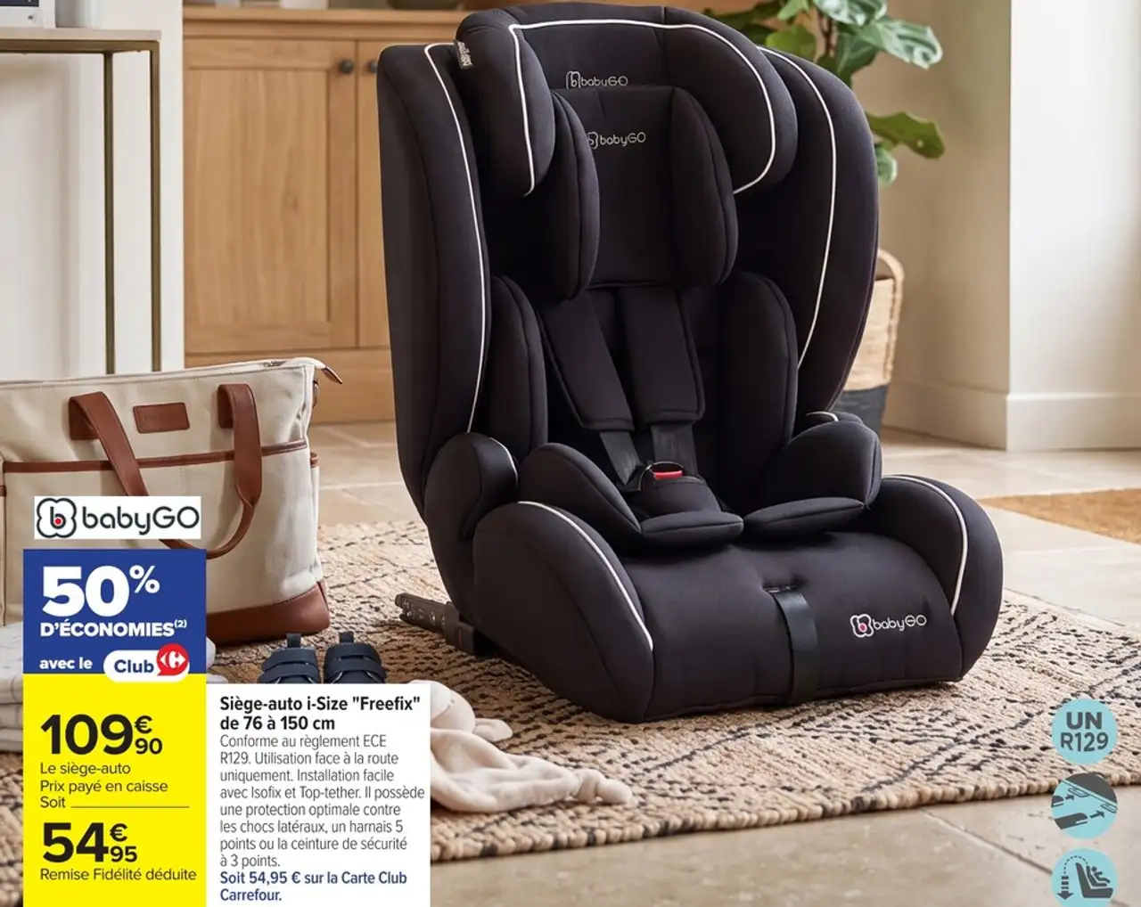 Siège-auto i-Size "Freefix" de 76 à 150 cm babyGO