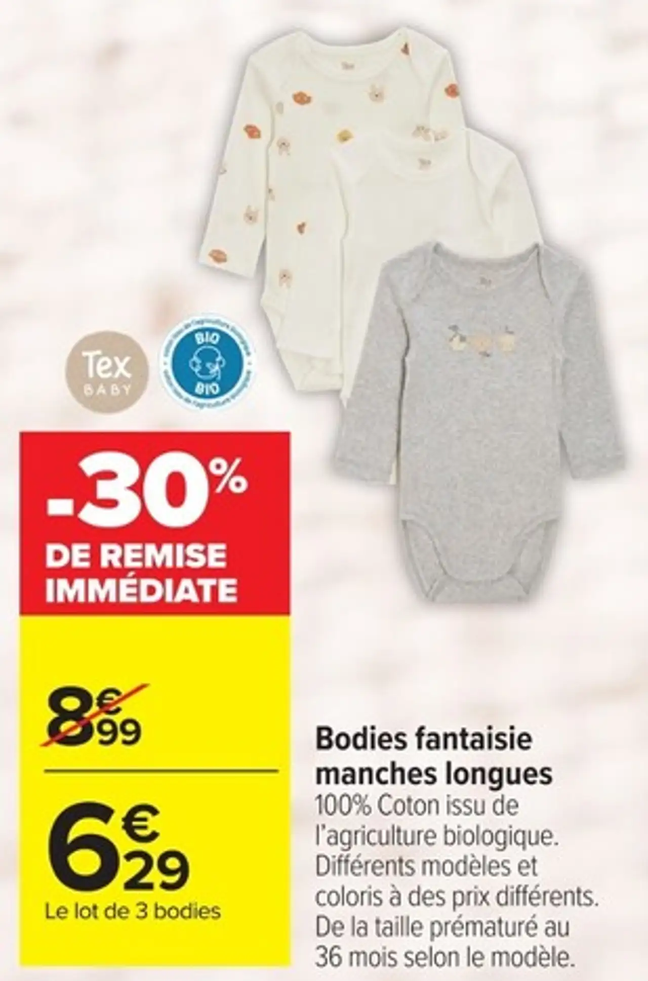 Bodies fantaisie manches longues Tex Baby