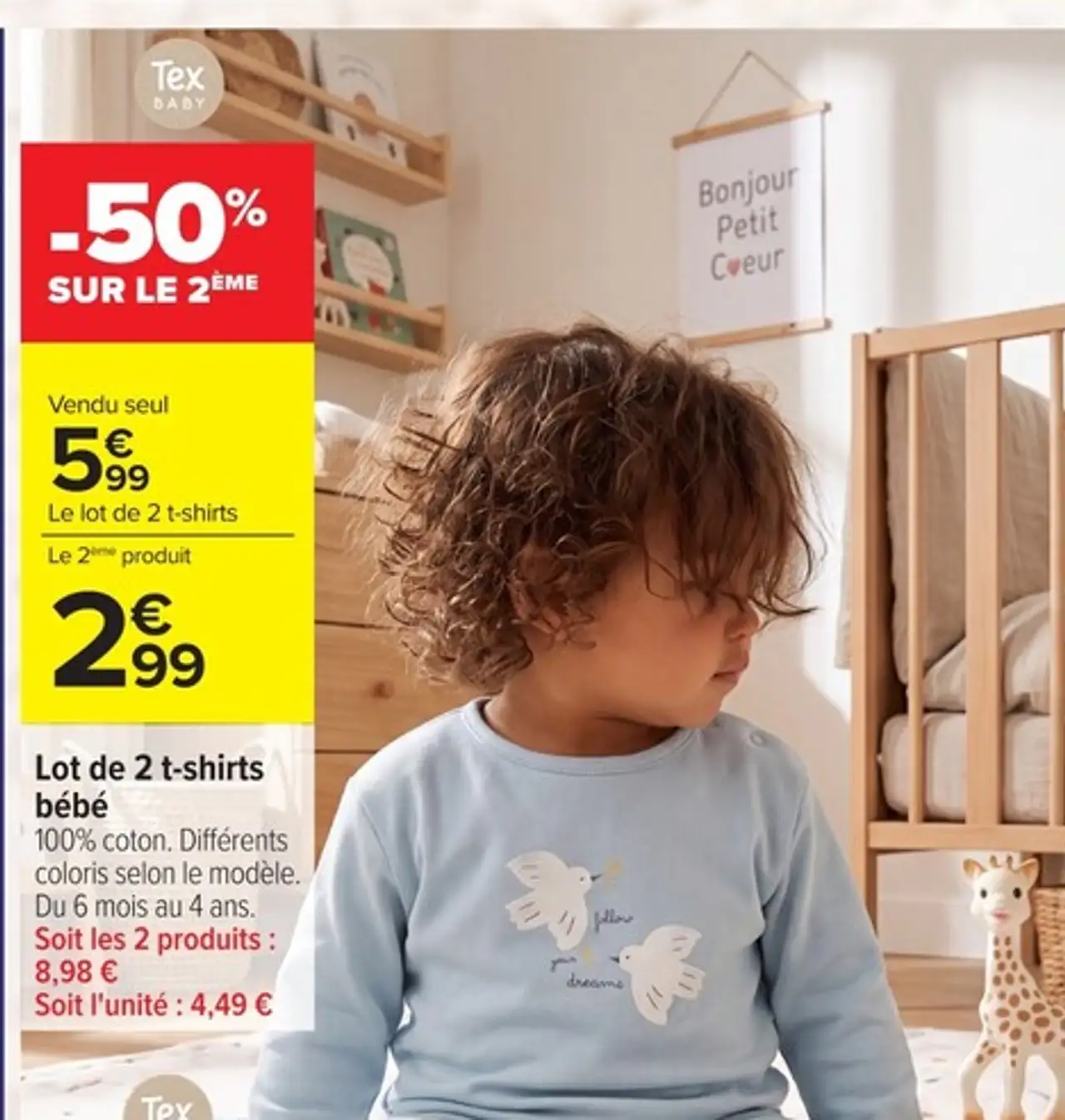 Lot de 2 t-shirts bébé Tex Baby