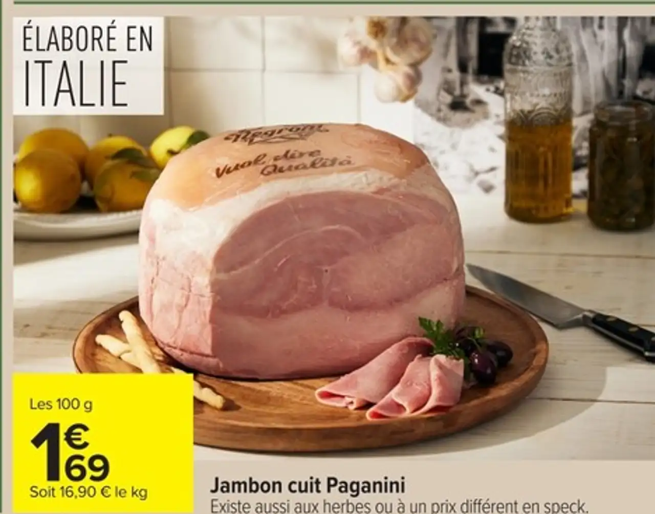 Jambon cuit Paganini
