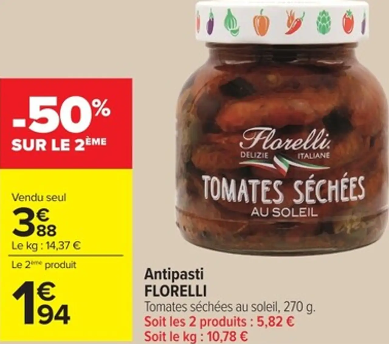 Antipasti FLORELLI Tomates séchées au soleil