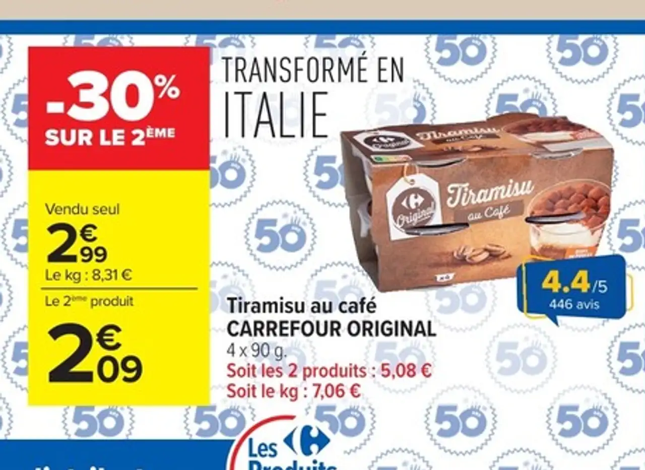 Tiramisu au café CARREFOUR ORIGINAL