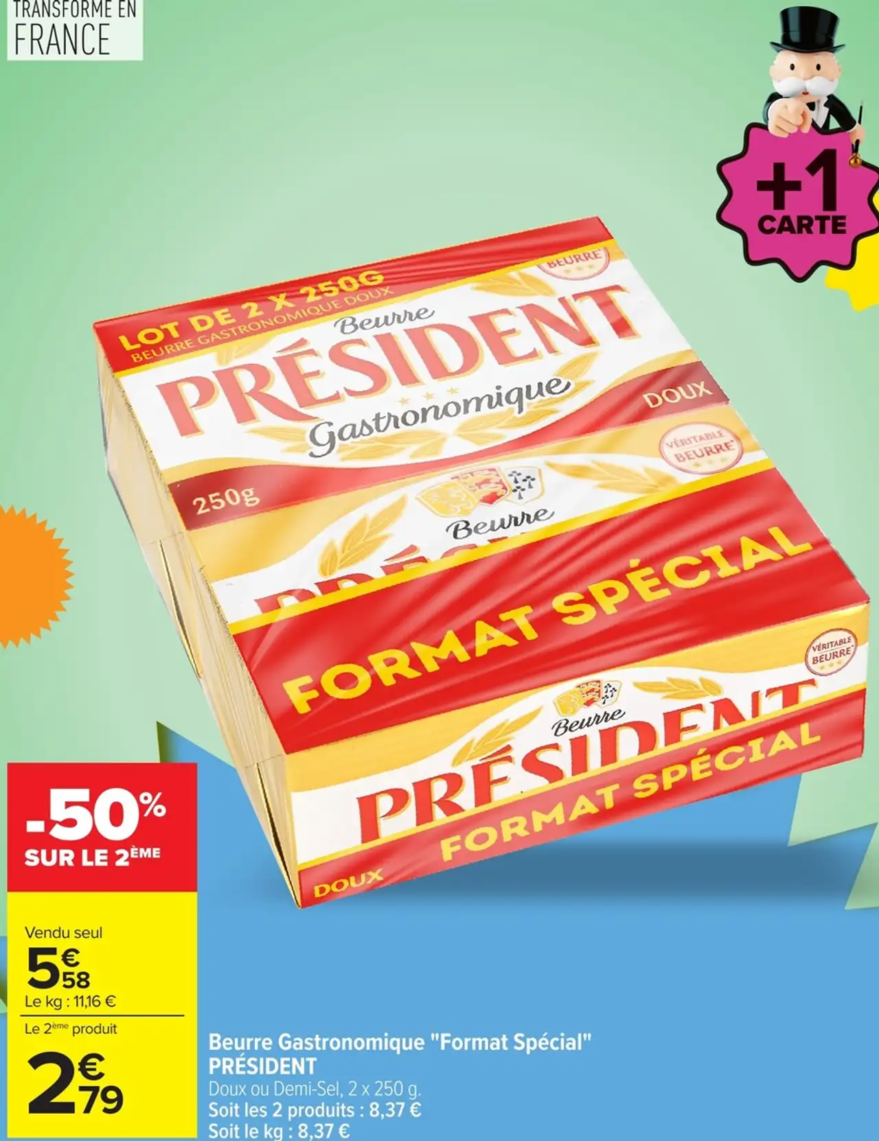 Beurre Gastronomique "Format Spécial" PRÉSIDENT