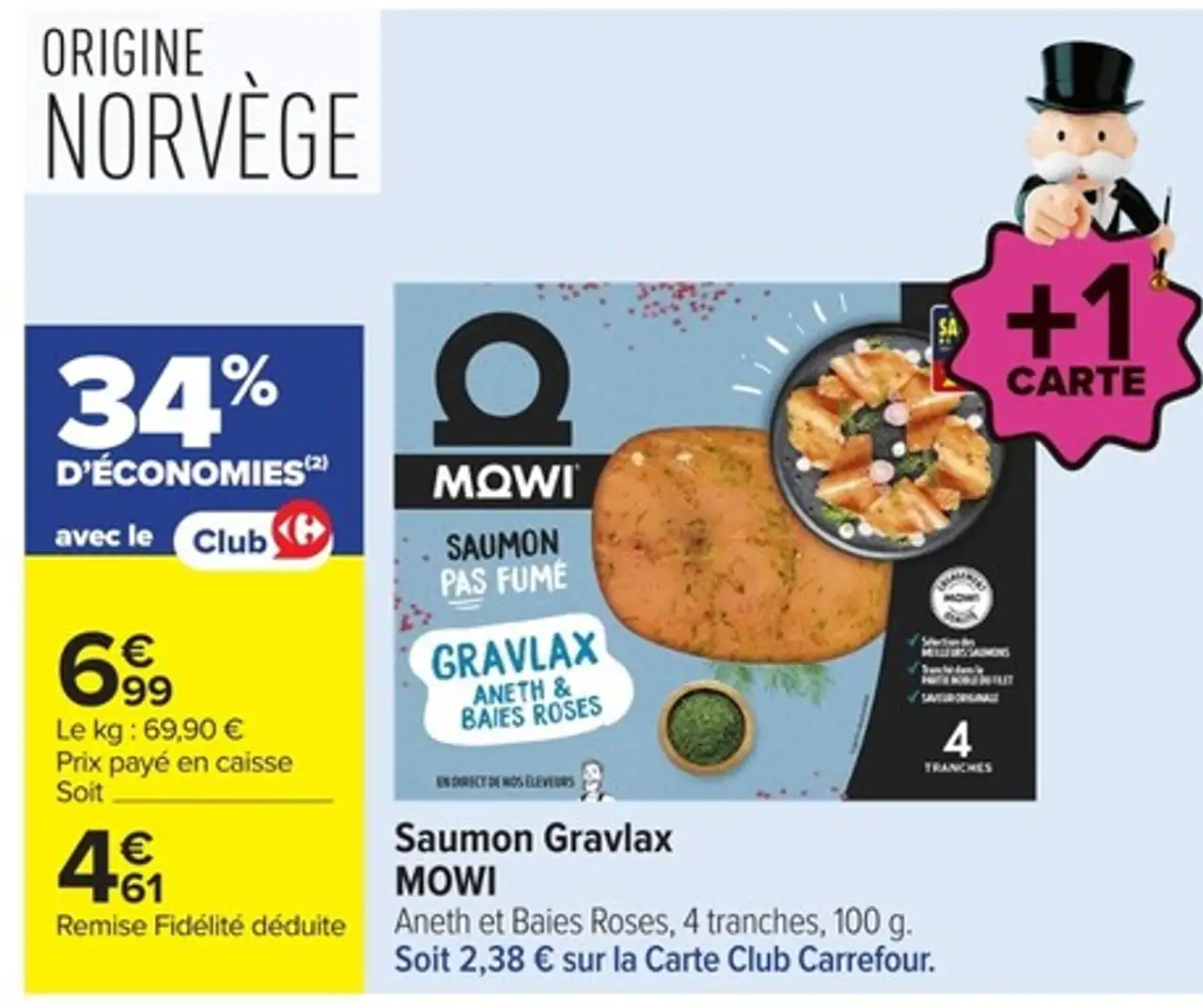 Saumon Gravlax MOWI Aneth et Baies Roses