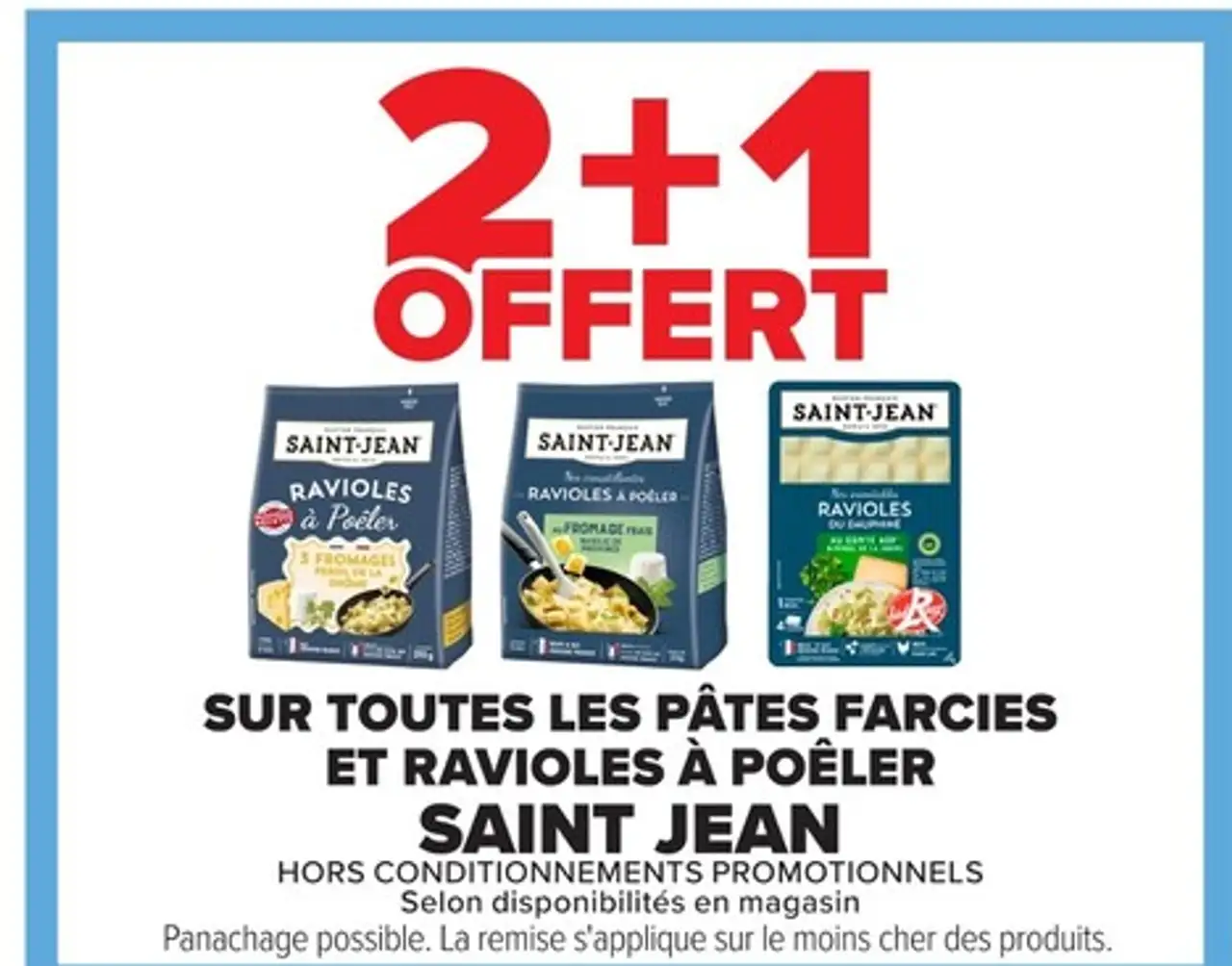 Pâtes farcies et ravioles à poêler SAINT JEAN