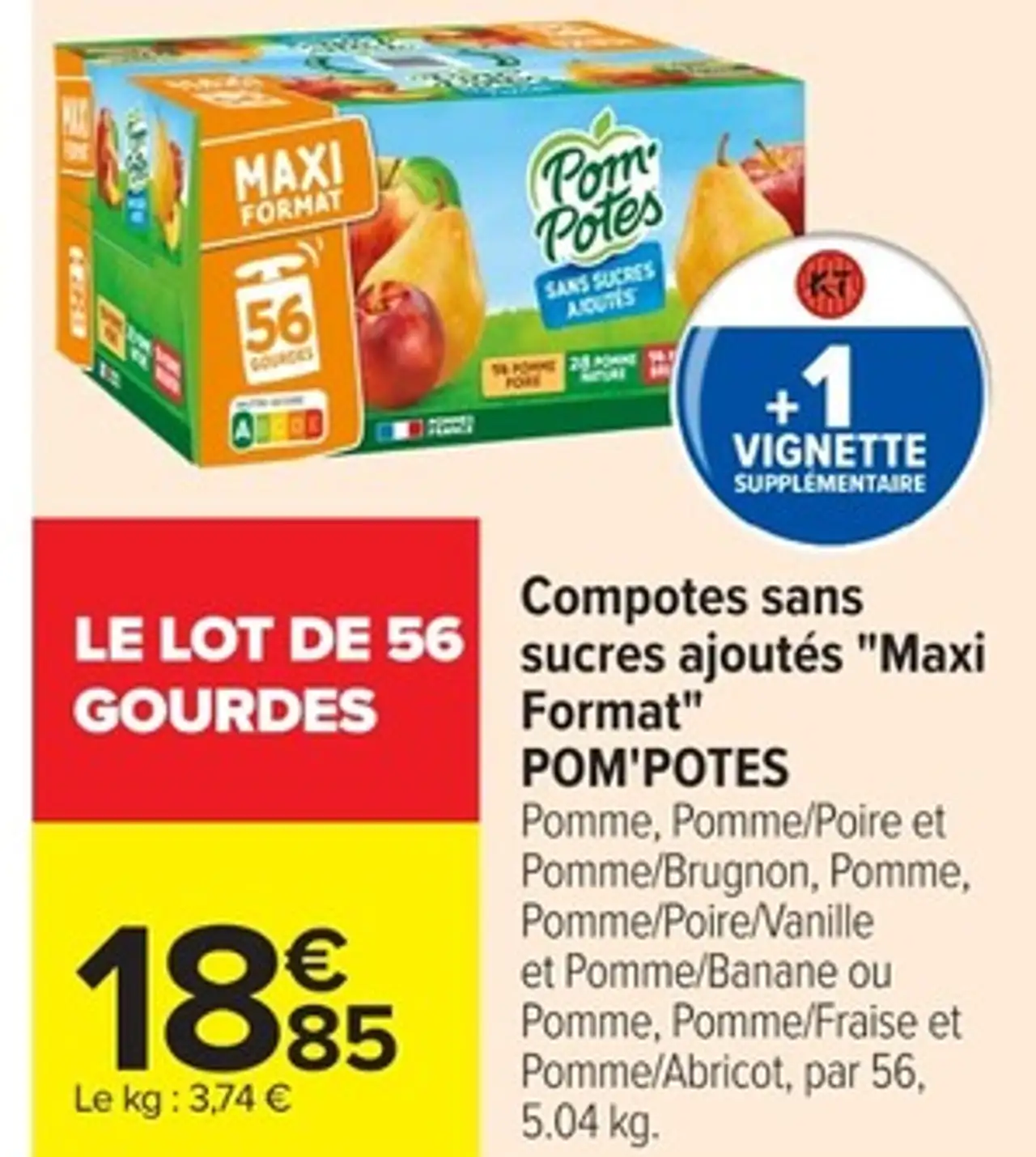 Compotes sans sucres ajoutés "Maxi Format" POM'POTES