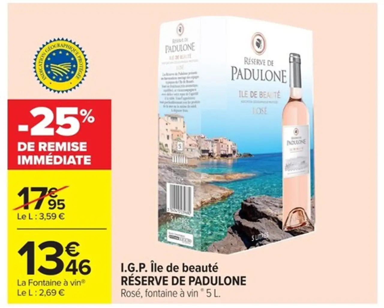 I.G.P. Île de beauté Réserve de Padulone Rosé fontaine à vin
