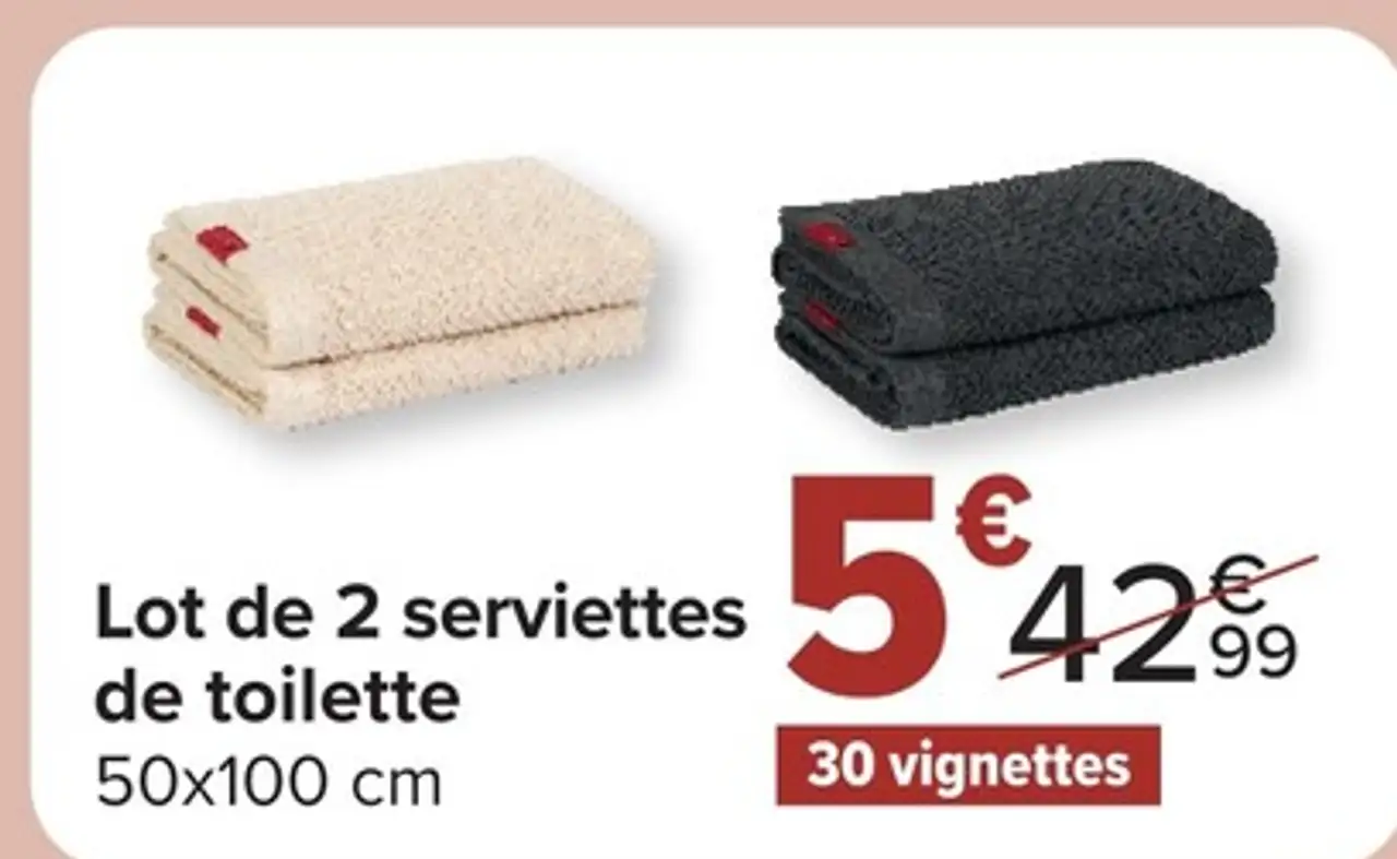Lot de 2 serviettes de toilette KT inspired by Kenzo Takada 50x100 cm