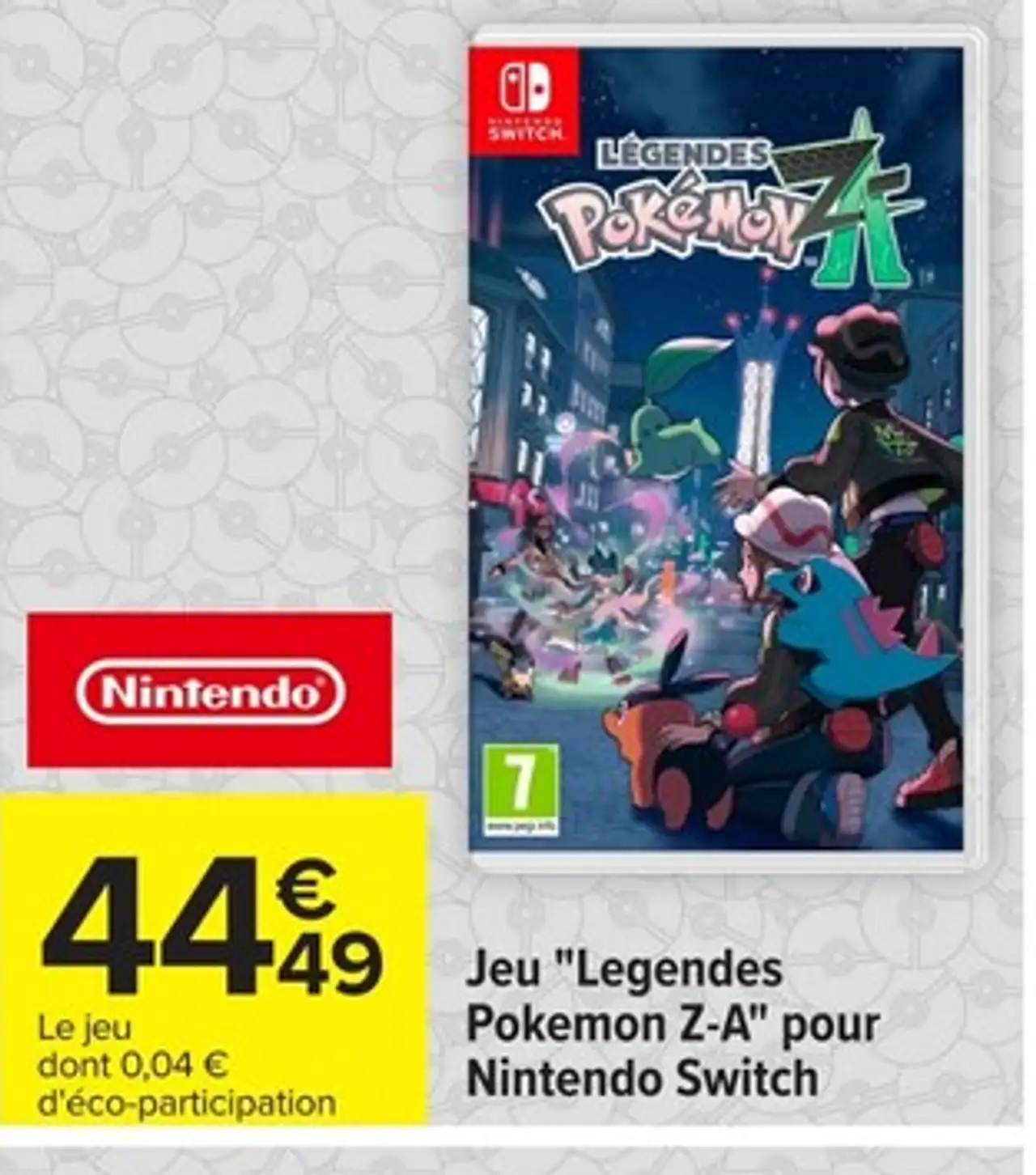 Jeu "Légendes Pokémon Z-A" pour Nintendo Switch