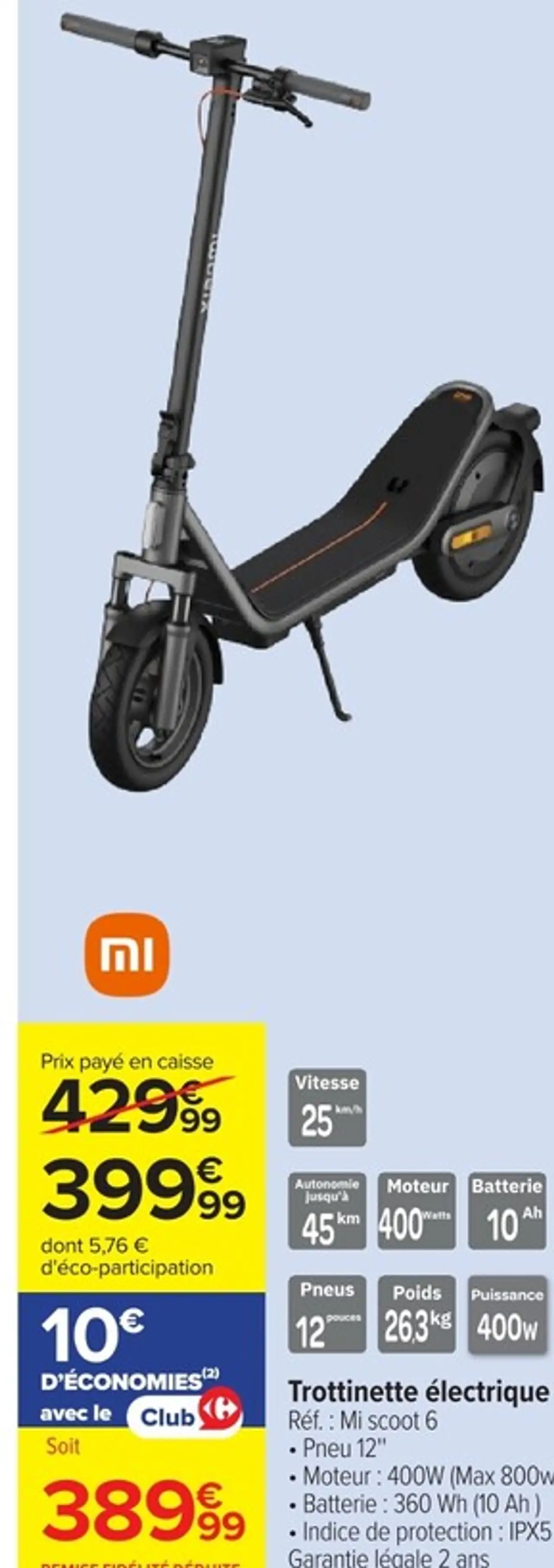 Trottinette électrique Mi scoot 6