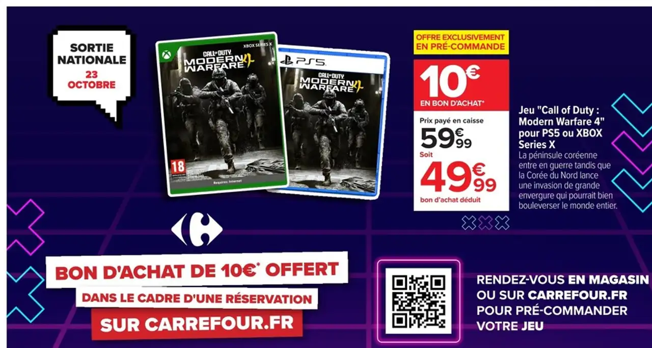 Jeu "Call of Duty: Modern Warfare 4" pour PS5 ou XBOX Series X