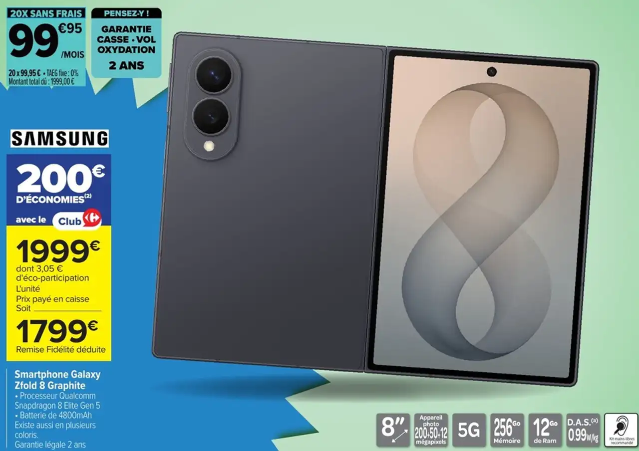 Samsung Smartphone Galaxy Zfold 8 Graphite
