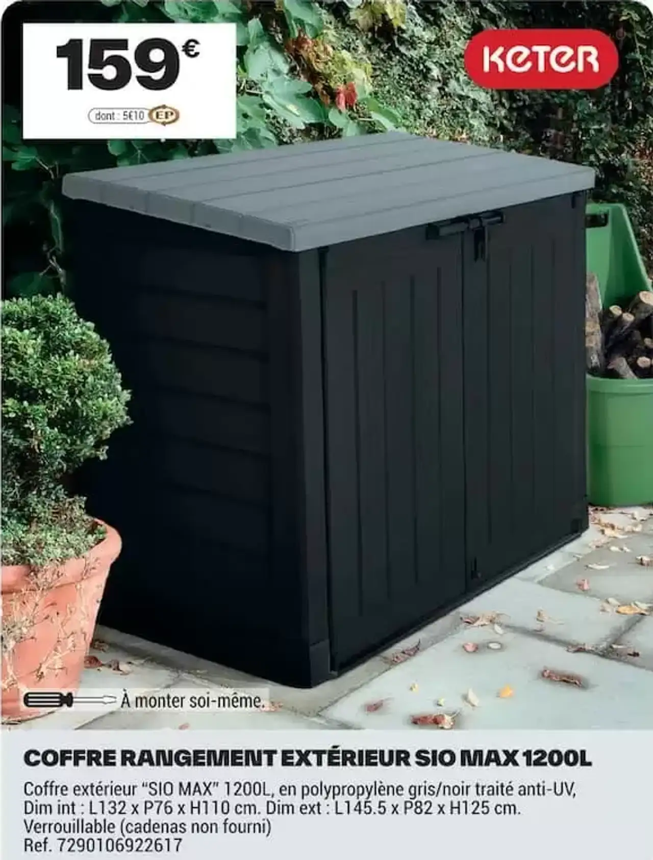 Coffre de rangement extérieur Keter SIO MAX 1200L