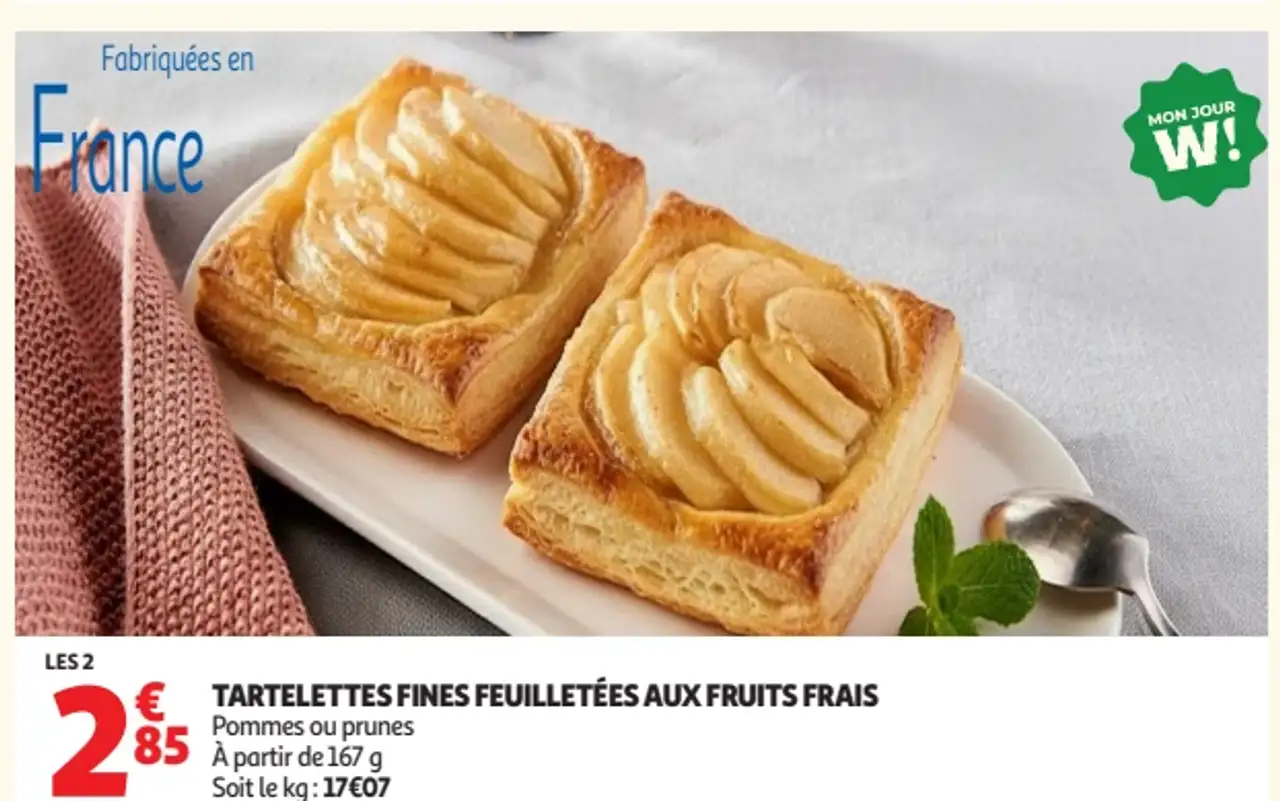 Tartelettes Fines Feuilletées Aux Fruits Frais Pommes ou prunes