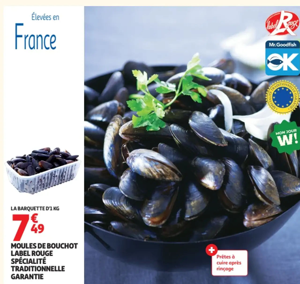 Moules de bouchot Label Rouge Spécialité Traditionnelle Garantie