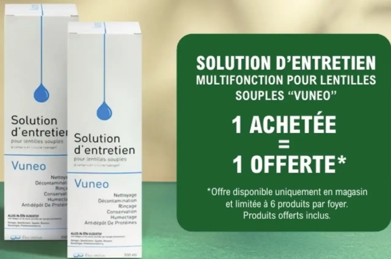 Solution d'entretien multifonction pour lentilles souples Vuneo